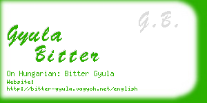 gyula bitter business card